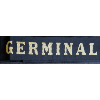 MARINE : bande de bachi de marin "GERMINAL" longueur 65 cm fils dorés