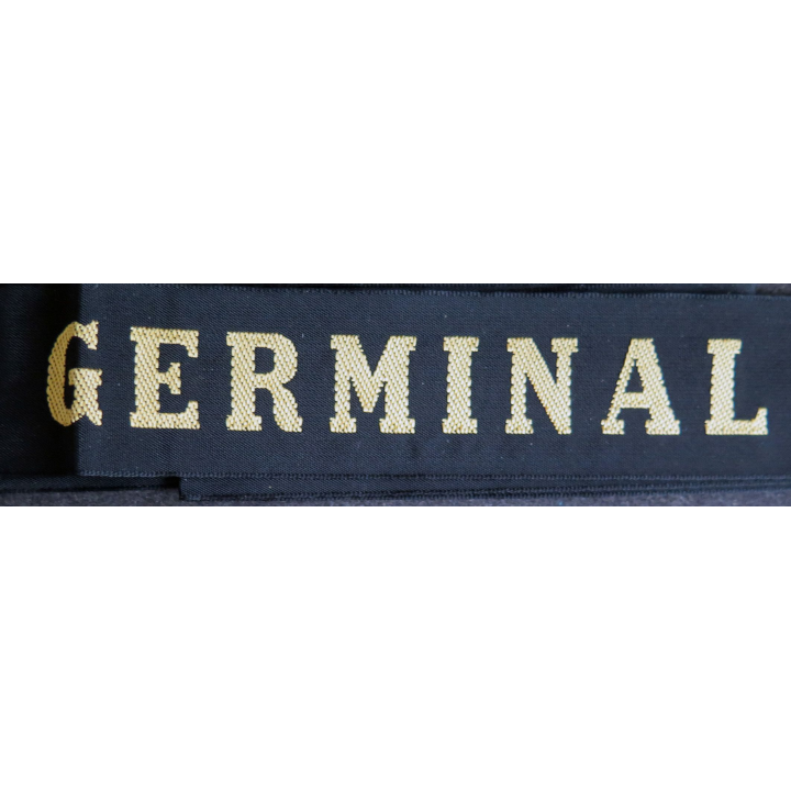 MARINE : bande de bachi de marin "GERMINAL" longueur 65 cm fils dorés
