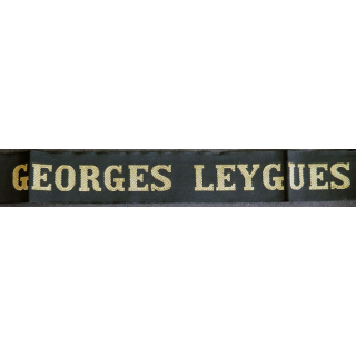 MARINE : bande de bachi de marin "GEORGES LEYGUES" longueur 65 cm fils dorés