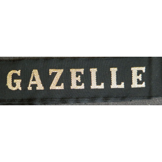 MARINE : bande de bachi de marin "GAZELLE" longueur 65 cm fils dorés