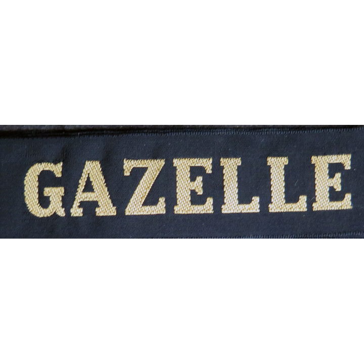 MARINE : bande de bachi de marin "GAZELLE" longueur 65 cm fils dorés