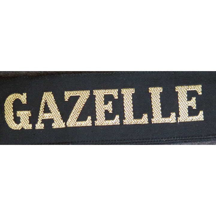 MARINE : bande de bachi de marin "GAZELLE" longueur 65 cm fils dorés