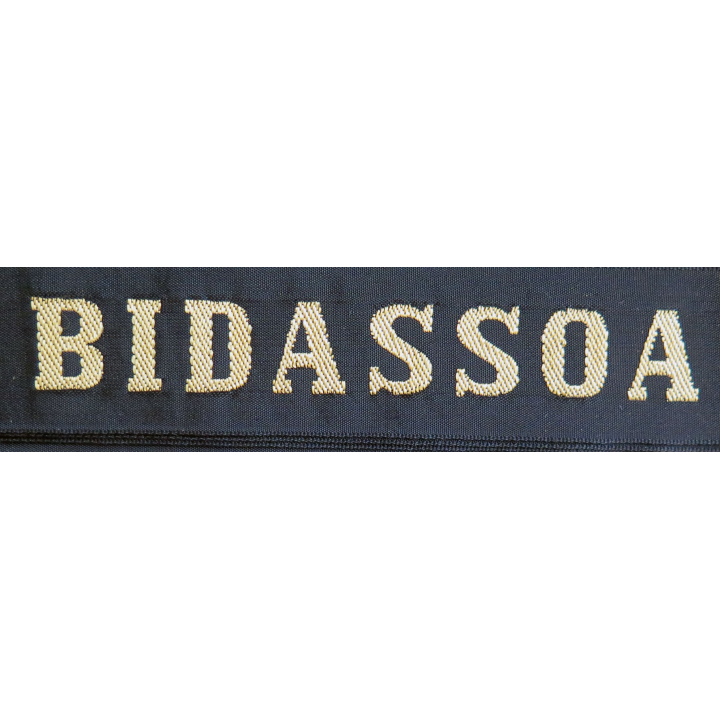 MARINE : bande de bachi de marin "BIDASSOA" longueur 65 cm fils dorés