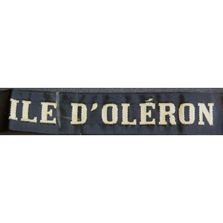 MARINE : bande de bachi de marin "ILE D'OLÉRON" longueur 65 cm fils dorés