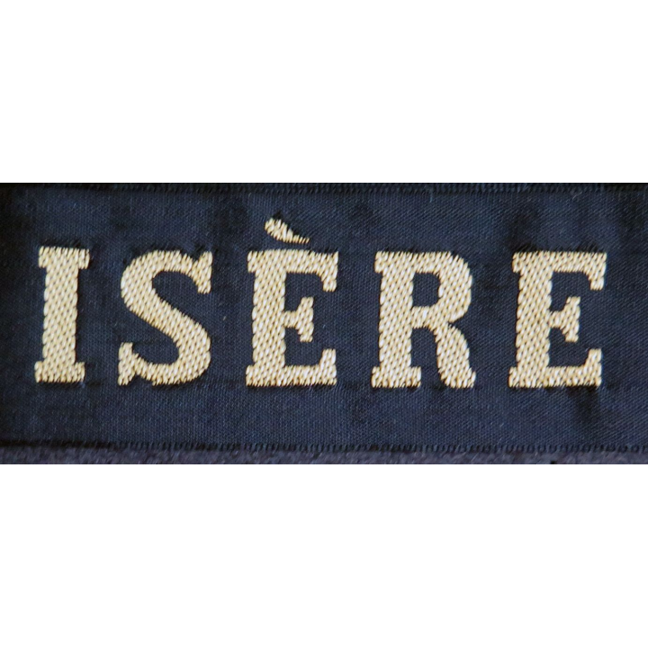MARINE : bande de bachi de marin "ISÈRE" longueur 65 cm fils dorés