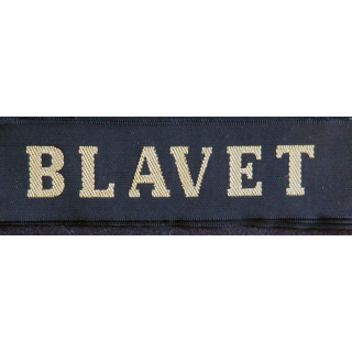 MARINE : bande de bachi de marin "BLAVET" longueur 65 cm fils dorés