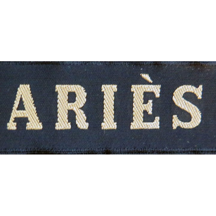 MARINE : bande de bachi de marin "ARIÈS" longueur 65 cm fils dorés