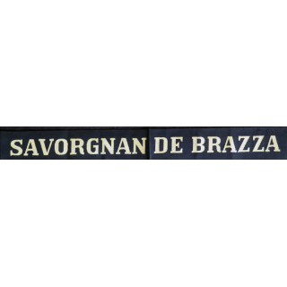 MARINE : bande de bachi de marin "SAVORGNAN DE BRAZZA" longueur 65 cm fils dorés