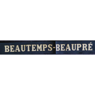 MARINE : bande de bachi de marin "SBEAUTEMPS-BEAUPRÉ" longueur 65 cm fils dorés