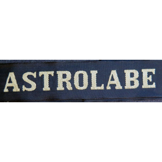 MARINE : bande de bachi de marin "ASTROLABE" longueur 65 cm fils dorés