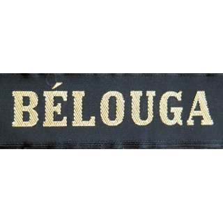 MARINE : bande de bachi de marin "BÉLOUGA" longueur 65 cm fils dorés