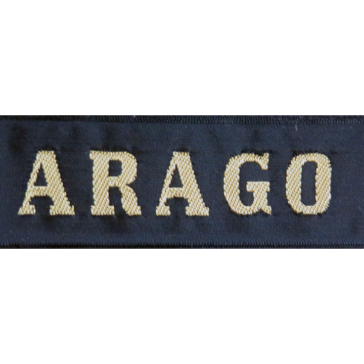 MARINE : bande de bachi de marin "ARAGO" longueur 65 cm fils dorés
