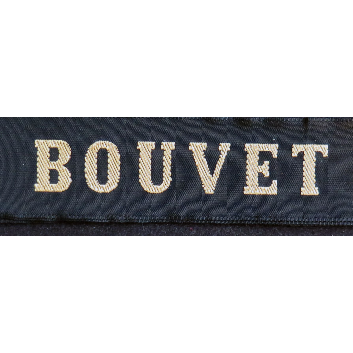 MARINE : bande de bachi de marin "BOUVET" longueur 65 cm fils dorés