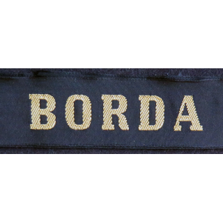 MARINE : bande de bachi de marin "BORDA" longueur 65 cm fils dorés