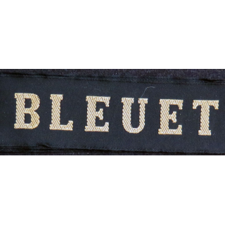 MARINE : bande de bachi de marin "BLEUET" longueur 65 cm fils dorés