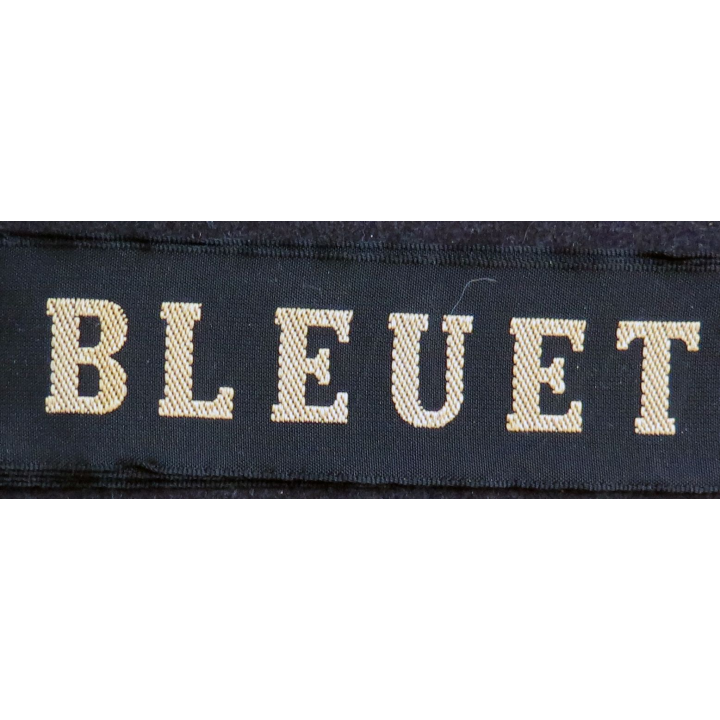 MARINE : bande de bachi de marin "BLEUET" longueur 65 cm fils dorés