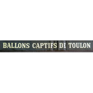 MARINE : bande de bachi de marin "BALLONS CAPTIFS DE TOULON" longueur 65 cm fils dorés
