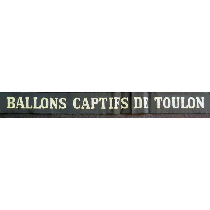 MARINE : bande de bachi de marin "BALLONS CAPTIFS DE TOULON" longueur 65 cm fils dorés