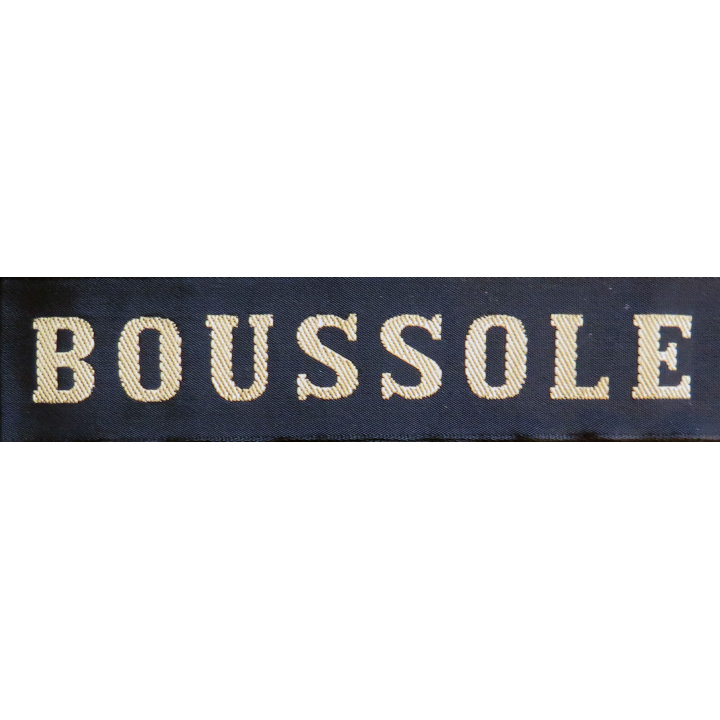 MARINE : bande de bachi de marin "BOUSSOLE" longueur 65 cm fils dorés
