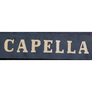 MARINE : bande de bachi de marin "CAPELLA" longueur 65 cm fils dorés
