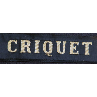 MARINE : bande de bachi de marin "CRIQUET" longueur 65 cm fils dorés