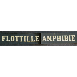 MARINE : bande de bachi de marin "FLOTILLE AMPHIBIE" longueur 65 cm fils dorés