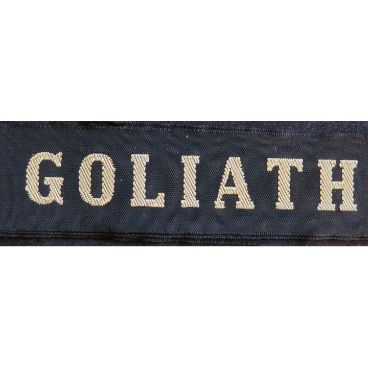MARINE : bande de bachi de marin "GOLIATH" longueur 65 cm fils dorés