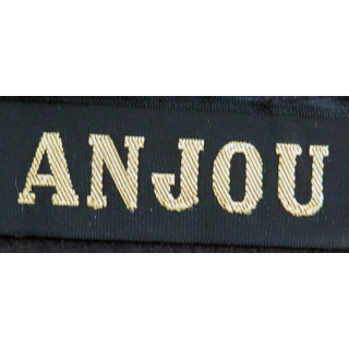 MARINE : bande de bachi de marin "ANJOU" longueur 65 cm fils dorés