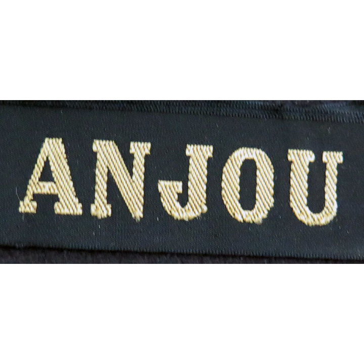 MARINE : bande de bachi de marin "ANJOU" longueur 65 cm fils dorés