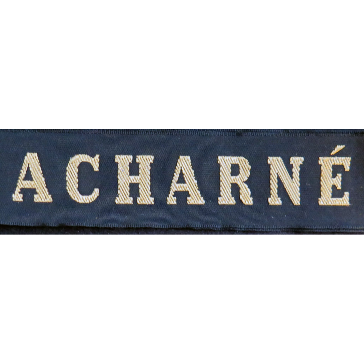 MARINE : bande de bachi de marin "ACHARNÉ" longueur 65 cm fils dorés