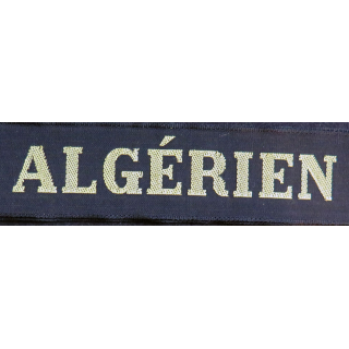MARINE : bande de bachi de marin "ALGÉRIEN" longueur 65 cm fils dorés