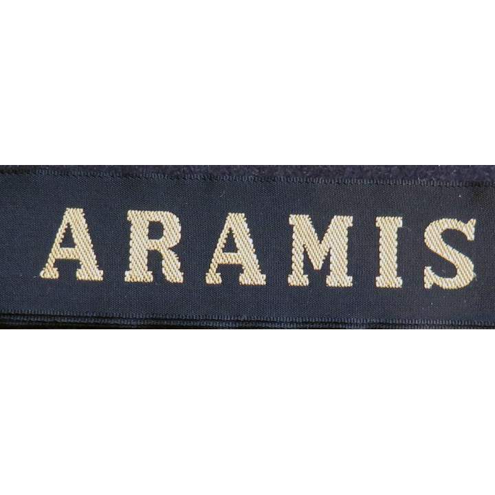 MARINE : bande de bachi de marin "ARAMIS" longueur 65 cm fils dorés