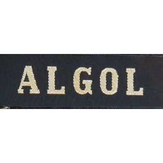 MARINE : bande de bachi de marin "ALGOL" longueur 65 cm fils dorés
