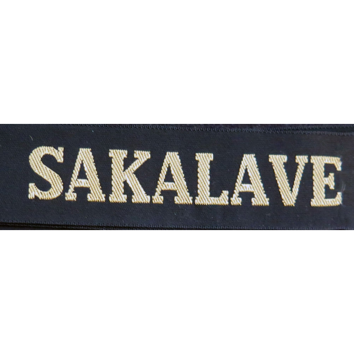 MARINE : bande de bachi de marin "SAKALAVE" longueur 65 cm fils dorés