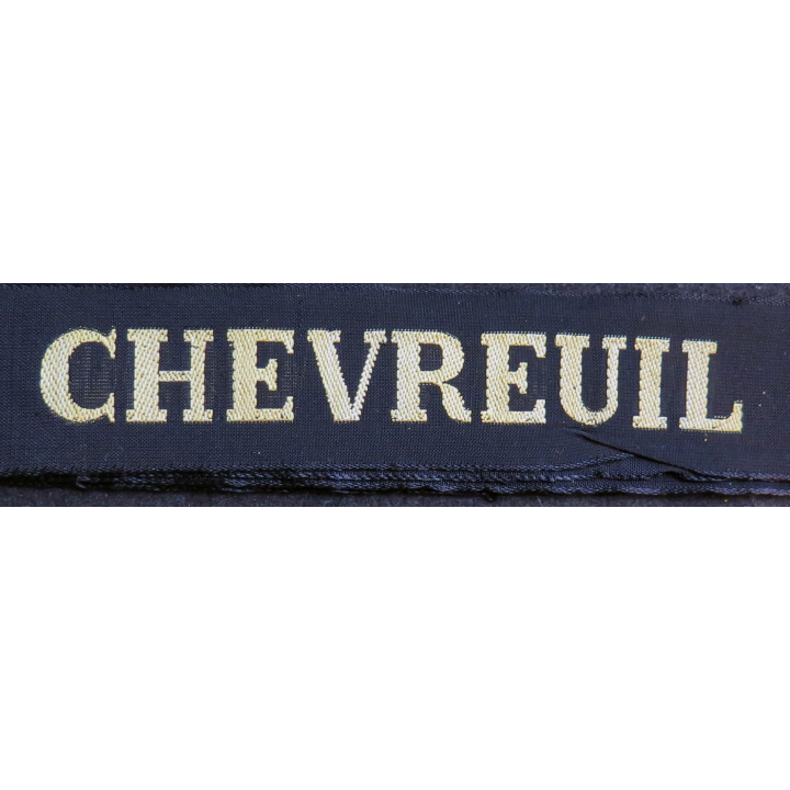 MARINE : bande de bachi de marin "CHEVREUIL" longueur 65 cm fils dorés