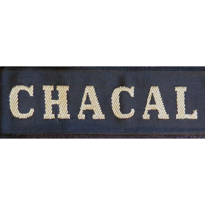 MARINE : bande de bachi de marin "CHACAL" longueur 65 cm fils dorés