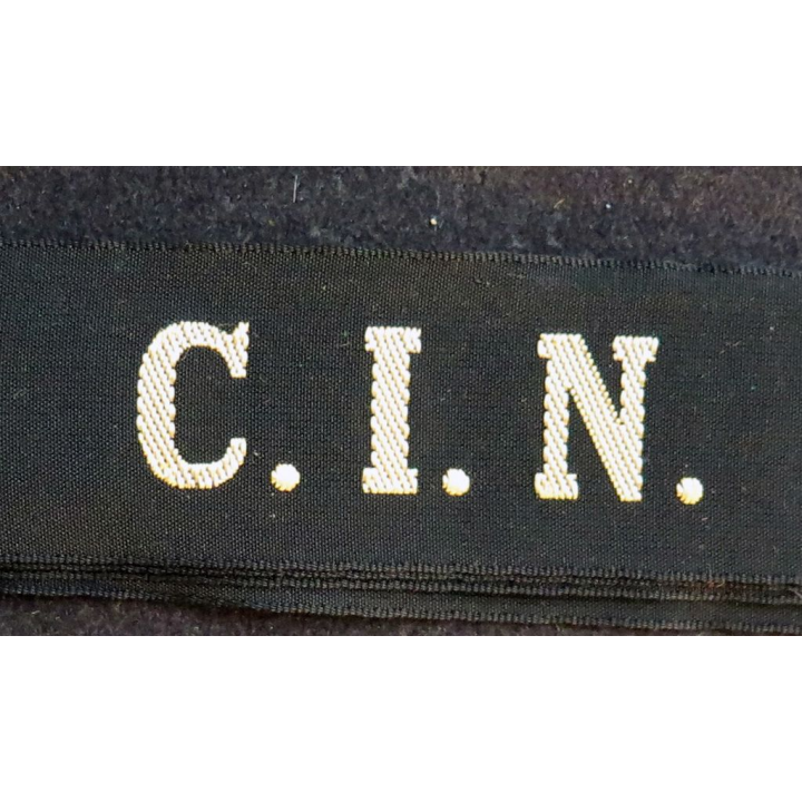 MARINE : bande de bachi de marin "C.I.N." longueur 65 cm fils dorés