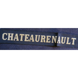 MARINE : bande de bachi de marin "CHATEAURENAULT" longueur 65 cm fils dorés