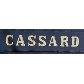 MARINE : bande de bachi de marin "CASSARD" longueur 65 cm fils dorés