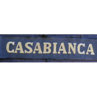 MARINE : bande de bachi de marin "CASABIANCA" longueur 65 cm fils dorés