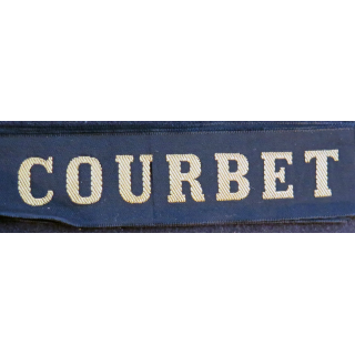 MARINE : bande de bachi de marin "COURBET" longueur 65 cm fils dorés