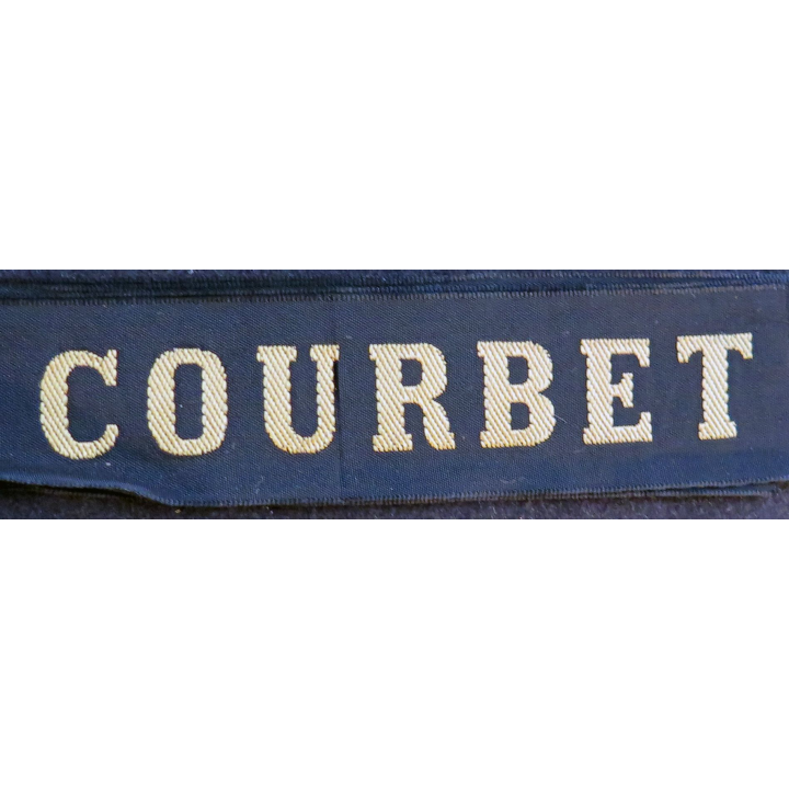 MARINE : bande de bachi de marin "COURBET" longueur 65 cm fils dorés