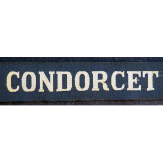 MARINE : bande de bachi de marin "CONDORCET" longueur 65 cm fils dorés