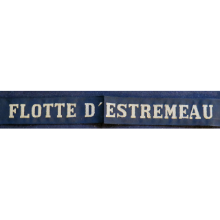 MARINE : bande de bachi de marin "FLOTILLE D'ESTREMEAU" longueur 65 cm fils dorés