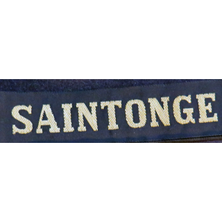 MARINE : bande de bachi de marin "SAINTONGE" longueur 65 cm fils dorés