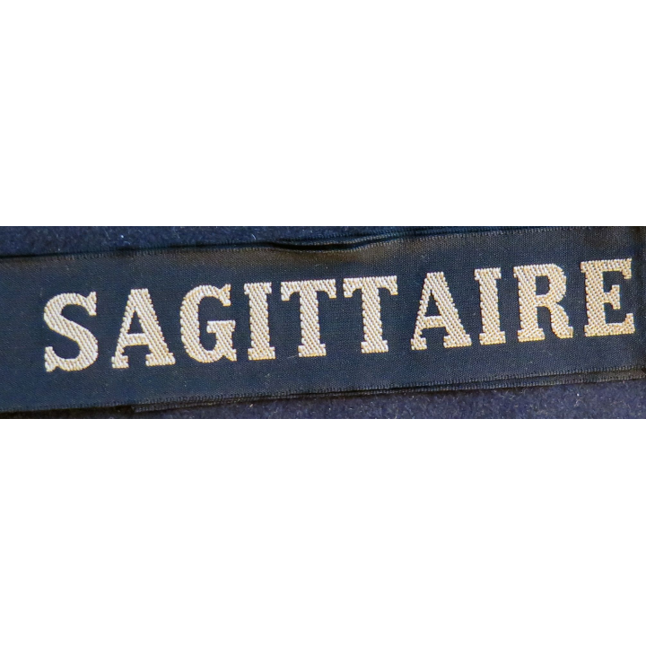 MARINE : bande de bachi de marin "SAGITTAIRE" longueur 65 cm fils dorés