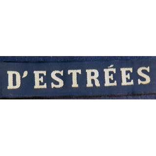 MARINE : bande de bachi de marin "D'ESTRÉES" longueur 65 cm fils dorés