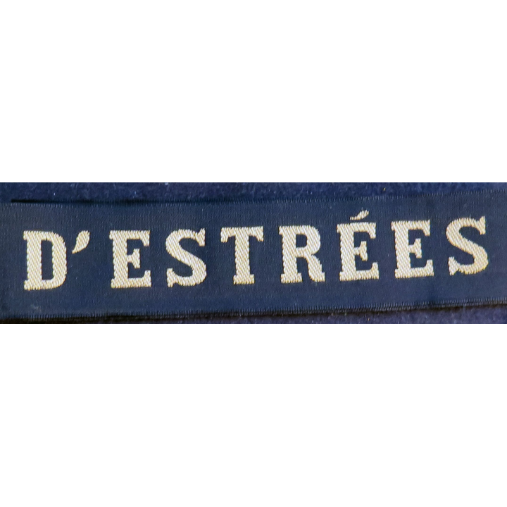 MARINE : bande de bachi de marin "D'ESTRÉES" longueur 65 cm fils dorés