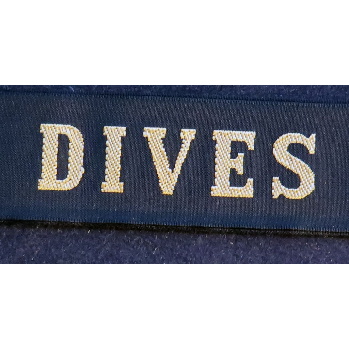 MARINE : bande de bachi de marin "DIVES" longueur 65 cm fils dorés