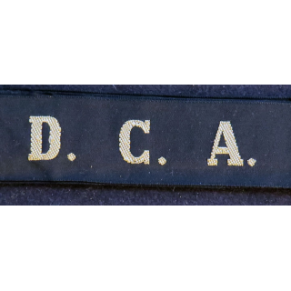 MARINE : bande de bachi de marin "D . C . A." longueur 65 cm fils dorés